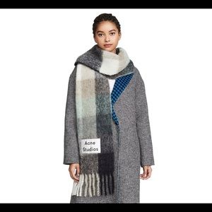 Acne large check scarf
